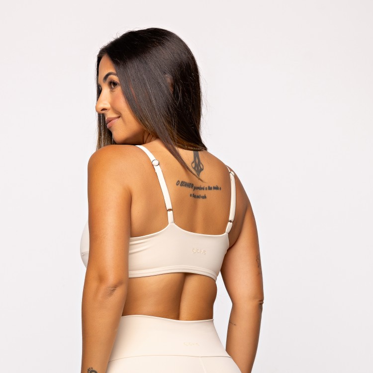 Top Flex Off White com Alças Reguláveis