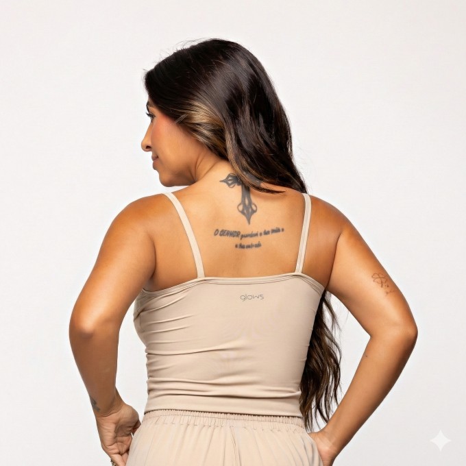 Camiseta Alça Fina Bege