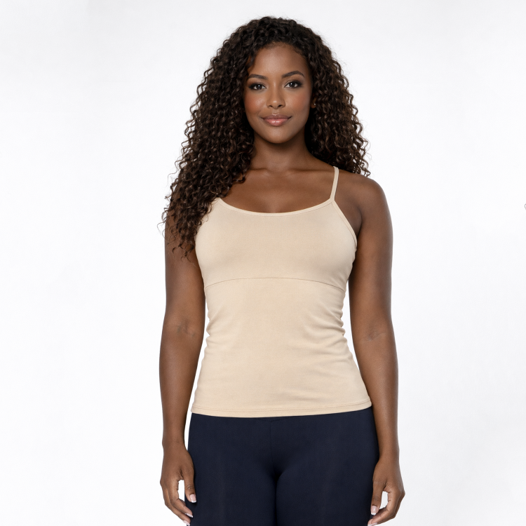 Camiseta Alça Fina Bege