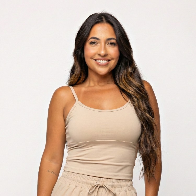 Camiseta Alça Fina Bege