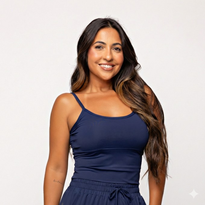 Camiseta Alça Fina Azul Marinho