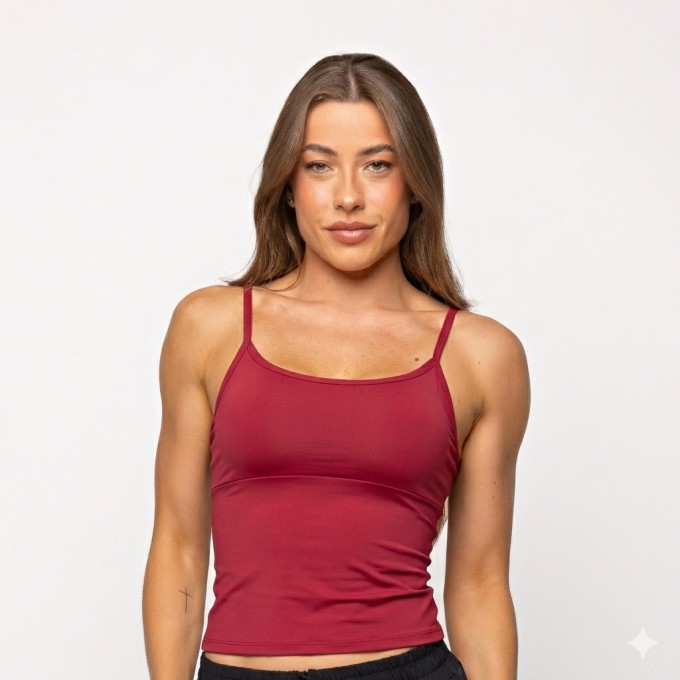 Camiseta Alça Fina Vermelho Rubi