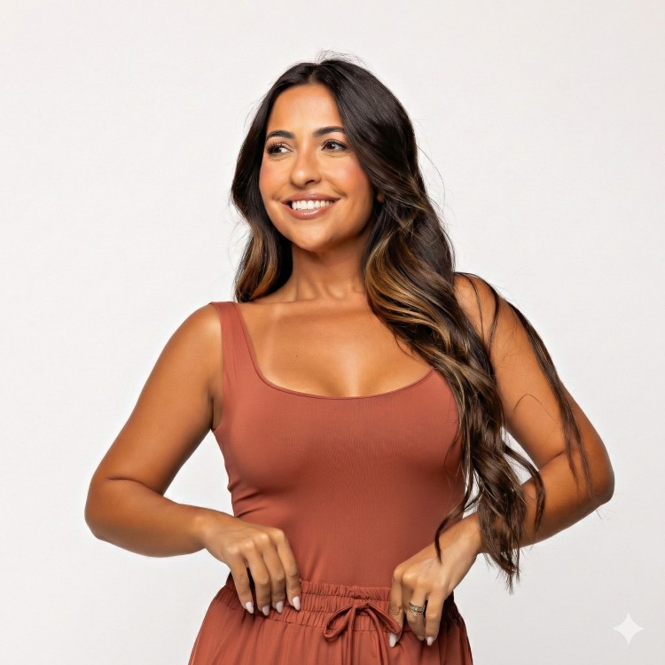 Camiseta Básica Alça Larga Bronze