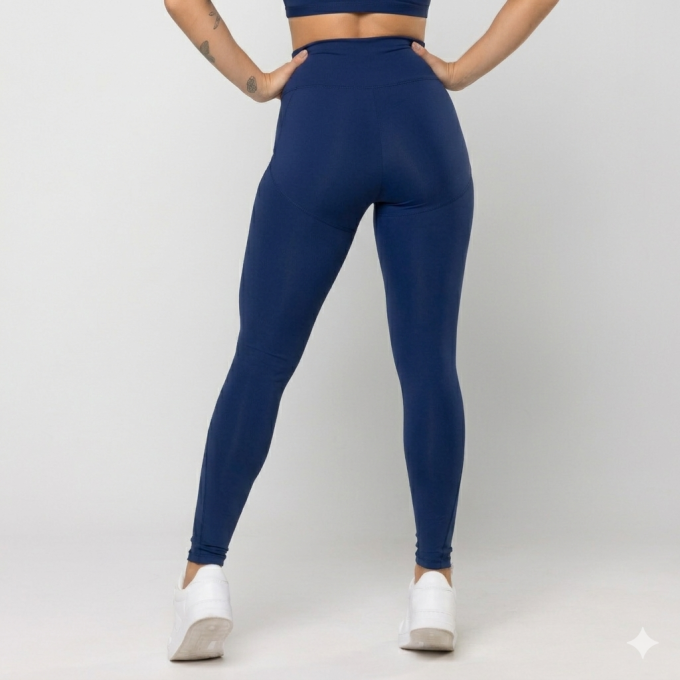 Calça Legging Oxy Marinho com Recortes