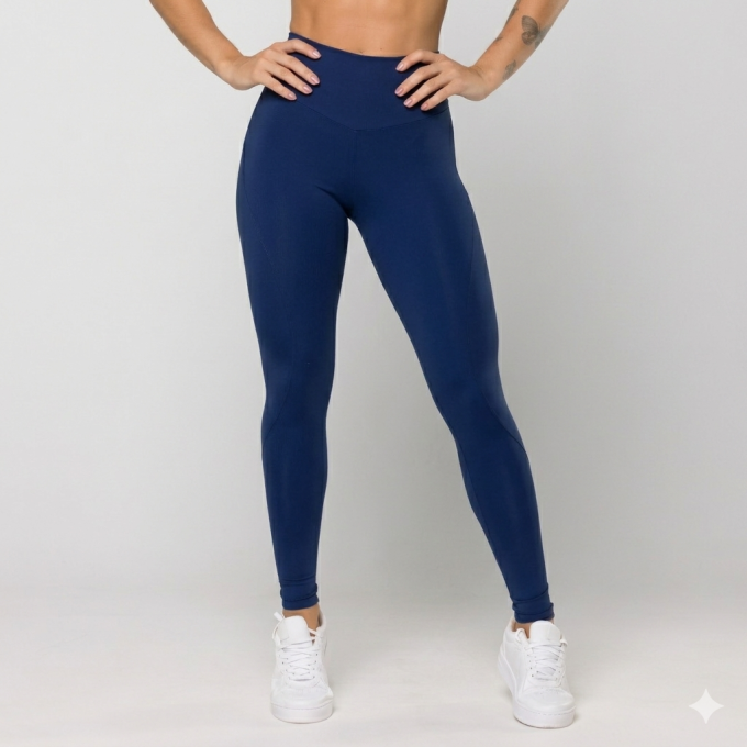 Calça Legging Oxy Marinho com Recortes