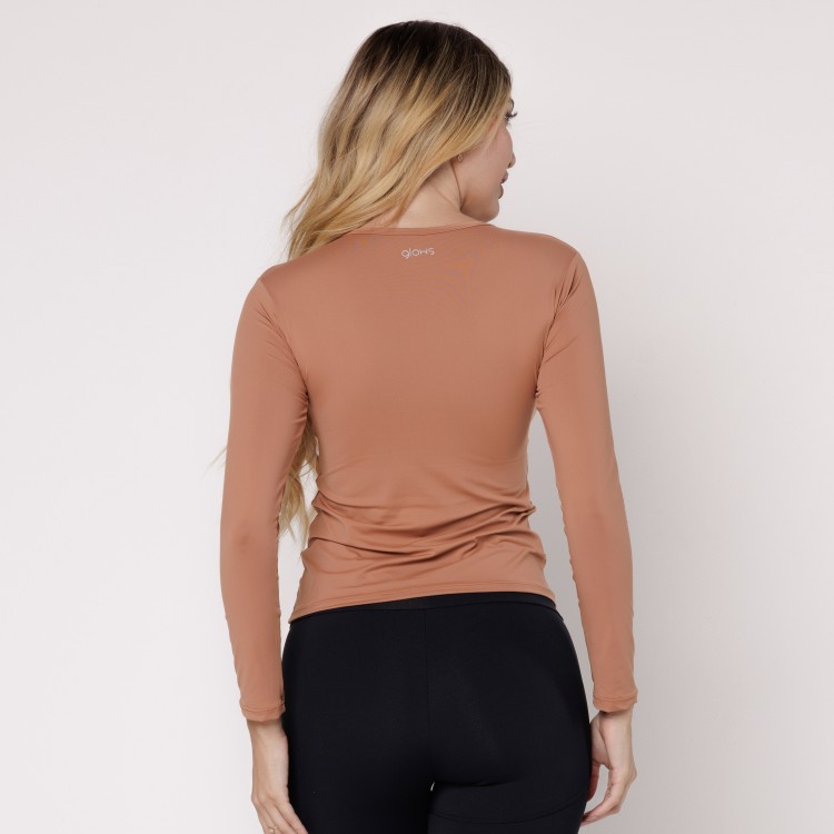 Blusa Microfibra Manga Longa Mocha