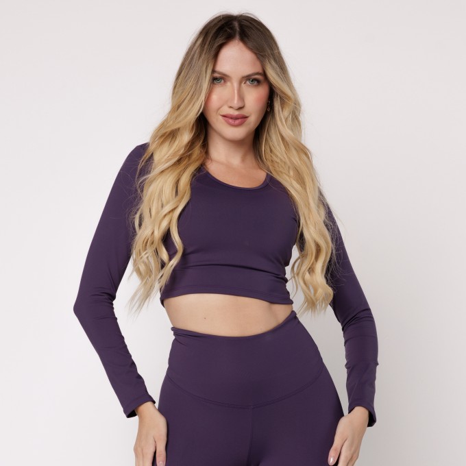 Cropped HAVEN Manga Longa Roxo