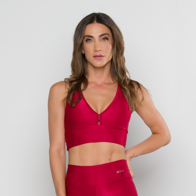 Top Mari Mini Canelado Vermelho